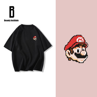 Áo thun cotton tay ngắn in Super Mario phong cách Hàn Quốc thời trang cặp đôi