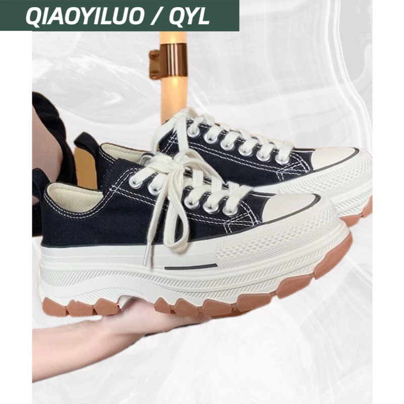 Giày Thể Thao Đế Dày Tăng Chiều Cao Thời Trang Hàn Quốc Qiaoyon