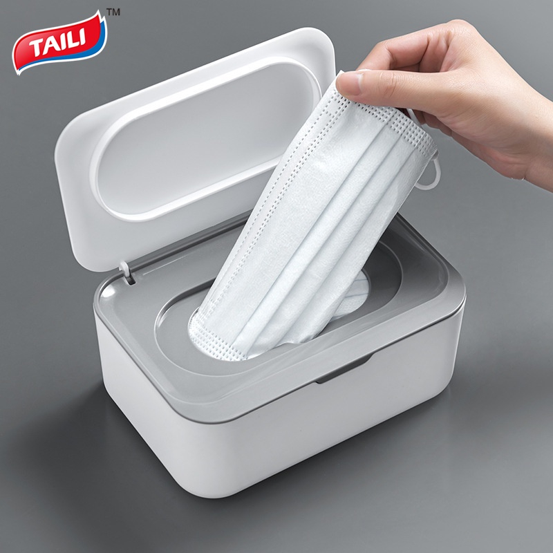 Hộp Đựng Khăn Giấy Ướt/Khẩu Trang Taili Sức Chứa Lớn Có Nắp Đậy Cho Học Sinh/Người Lớn