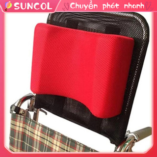 Gối Tựa Đầu Cho Xe Lăn Ghế Ngồi cổ thoáng khí điều chỉnh chiều cao hợp kim nhôm thẳng gối màu đỏ