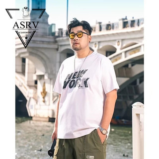 Asrv Cotton ngắn tay M-4XL đen trắng thoải mái