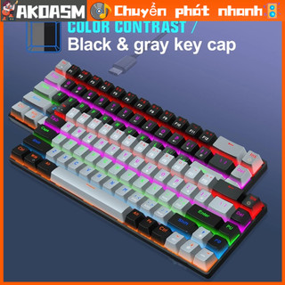 Bàn phím cơ 68 phím trục đỏ xanh trục kép màu rgb có đèn nền bàn phím cơ chơi game