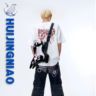Áo thun thiết kế mạng nhện Puff In hình mùa hè dáng rộng Hip Hop Áo thường ngày dành cho nam và nữ