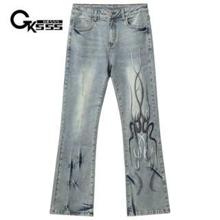 Quần jean nam Gksss, thiết kế hiphop dáng rộng cổ điển kiểu Mỹ, quần jean phong cách trung tính