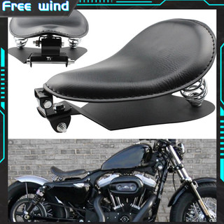 [Hàng Hot] Yên Xe Máy Ghế Solo Xe Máy Da Đen 3" Có Giá Đỡ Lò Xo Cho Chopper Bobber Custom