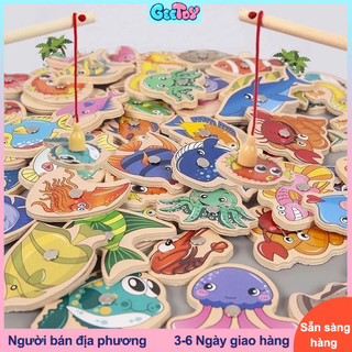  GeeToy 15   30  51 miếng gỗ câu cá trò chơi đồ chơi trẻ em hoạt hình cá đồ chơi trẻ em đồ chơi giáo dục 