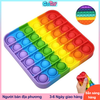 Cầu Vồng Fidget Đồ Chơi Silicon Đẩy Bong Bóng Fidget Trẻ Em Cảm Giác Giảm Căng Thẳng Đồ Chơi Trẻ Em