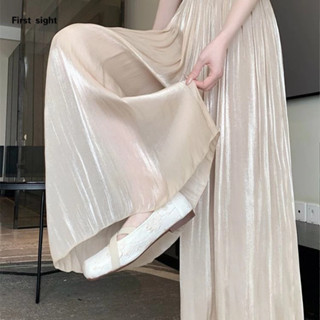 Băng Lụa Voan Quần Ống Rộng Nữ Mùa Hè Quần Mỏng Cao Cấp Ôm Rời Thường Ngày Xếp Ly Quần Váy H50