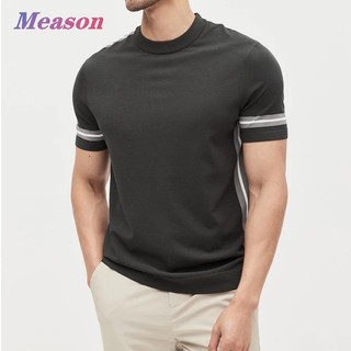 Meason Áo thun nam sọc cổ tròn áo thun kiểu nam không ủi áo thun C210