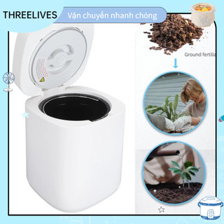 Máy tái chế rác thải thực phẩm , Thùng rác nén rác và khử mùi thông minh, Máy phân hủy nhà bếp Dung tích 2,5L Biến chất thải thành phân bón Tái chế thực phẩm THREELIVES