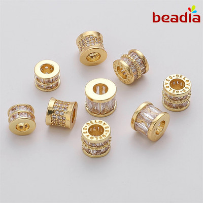 Beadia Hạt Xâu Chuỗi Mạ Vàng 14k Kích Thước 7x8mm Dùng Làm Trang Sức