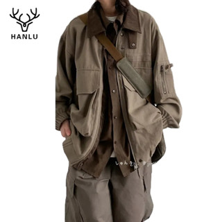 Áo khoác công sở nam HANLU, phong cách Harajuku cổ điển Nhật Bản, dáng rộng, thương hiệu hợp thời trang, áo khoác đa năng