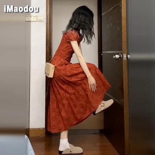 IMAODOU Platycodon grandiflorum Pháp khí chất đẹp độc đáo mũm mĩm cô gái váy mỏng mùa hè 2024 váy openwork mới.