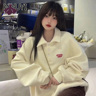 XIYUYI Áo Thun Dáng Rộng Thoải Mái Ấm Áp Cho Nữ