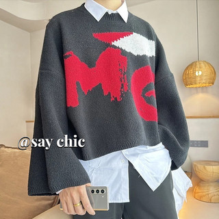 Áo len nam SAY CHIC, áo len dệt kim jacquard thời trang mới hợp thời trang, áo len thiết kế rộng rãi và đa năng