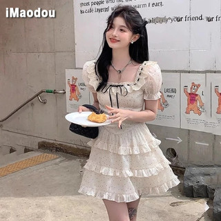 IMAODOU Váy chấm bi trẻ em Slim khá khí chất váy ngắn công chúa Pháp mới
