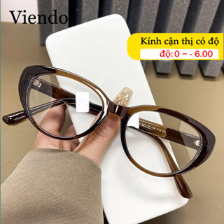 Kính Giả Cận Nữ VIENDO Kính Cận Gọng Mắt Mèo Kính Đổi Màu Khi Ra Nắng Chông Tia UV Chống Ánh Sáng Xanh Thời Trang -1.0/-2.0/-3.0/-4.0/-5.0/-6.0(Cắt Cận Thị Loạn Thị Tròng Kính)