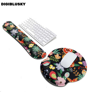 Digiblusky hoa cao su cổ tay chuột miếng lót + bàn phím chơi game sáng tạo dễ thương văn phòng tại nhà hỗ trợ chuột miếng lót cổ tay bảo vệ cổ tay miếng lót tay