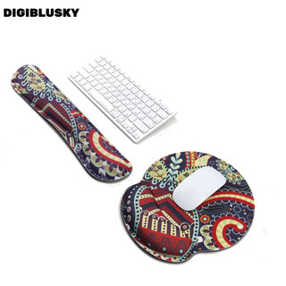 Digiblusky hoa văn đỏ cao su cổ tay miếng lót chuột + bàn phím chơi game sáng tạo dễ thương văn phòng tại nhà hỗ trợ chuột miếng lót cổ tay bảo vệ cổ tay miếng lót