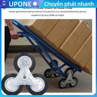 UPONE Bánh xe leo cầu thang 6 inch 300LBS Khả năng chịu tải hình tam giác nặng cao su rắn Xe đẩy hàng