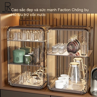 REITINGE kệ để đồ Kệ đựng ly/ cốc bằng nhựa trong suốt nhẹ chống bụi có thể xếp chồng để bàn sang trọng