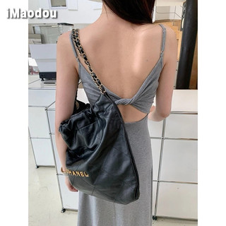 IMAODOU Thiết kế cảm giác lưng váy thường ngày nữ mùa hè khí chất mỏng tự áo ngực lót dây váy dài