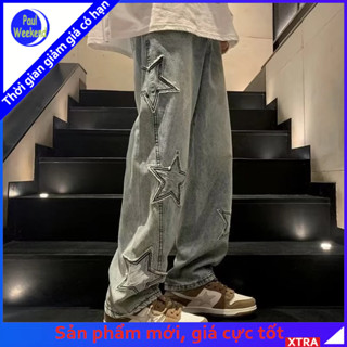 Paulweekend Ngôi Sao Năm Cánh Quần Jean Nam Thu Đông Mỹ Quần Thẳng Rời