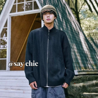 Áo len nam SAY CHIC xu hướng mới thời trang đứng cổ dây kéo áo len ấm áp