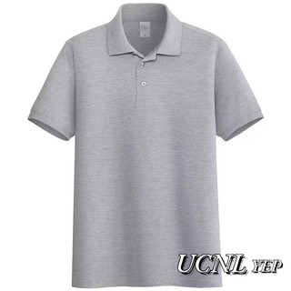 Ucnl nam harajuku áo sơ mi polo tay ngắn màu trơn không in cổ polo tay ngắn