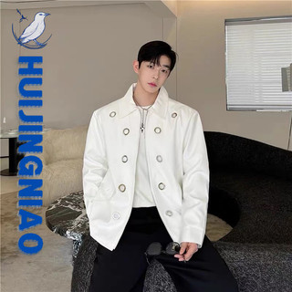 Áo khoác HUIJINGNIAO Áo khoác nam dáng rộng hợp thời trang phong cách Hàn Quốc