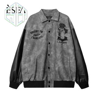 Áo Khoác Bóng Chày ESEA Tay Dài Thêu Họa Tiết Cổ Điển Mỹ Có Thể Mặc Cho Nam Và Nữ
