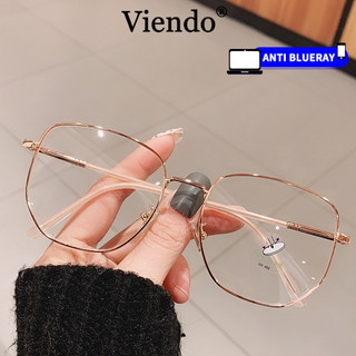 Mặt Kính Nam Nữ VIENDO Gọng Kính Kim Loại Vuông Đổi Màu Khi Ra Nắng Chống Ánh Sáng Xanh Chống Tia UV Thời Trang
