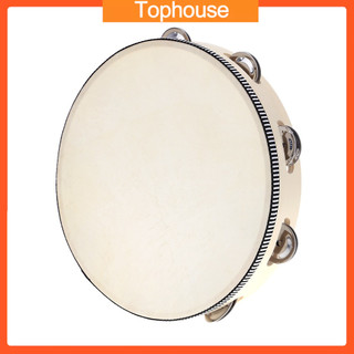 Trống lắc tay Tambourine drum bell vành gõ 10" dụng cụ âm nhạc dành cho KTV Party Kids Games