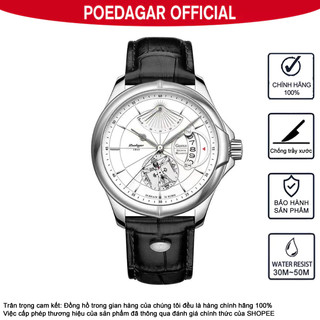 Đồng hồ nam Đồng hồ nam Dây da Đồng hồ POEDAGAR 802 Đồng hồ thời trang hợp thời trang Dây da thật Đồng hồ đeo tay giá rẻ Lịch chống nước