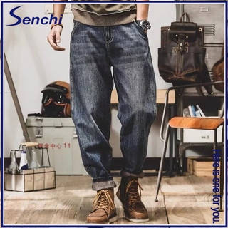 Quần jean nam Senchi Quần mới dáng rộng phong cách Hàn Quốc