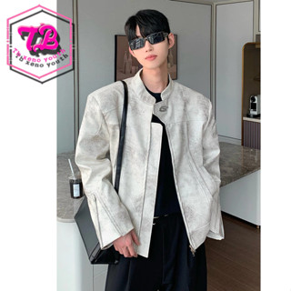 Áo khoác nam Tb xeno thanh niên, niche, áo khoác da xe máy cổ đứng cao cấp, áo rộng