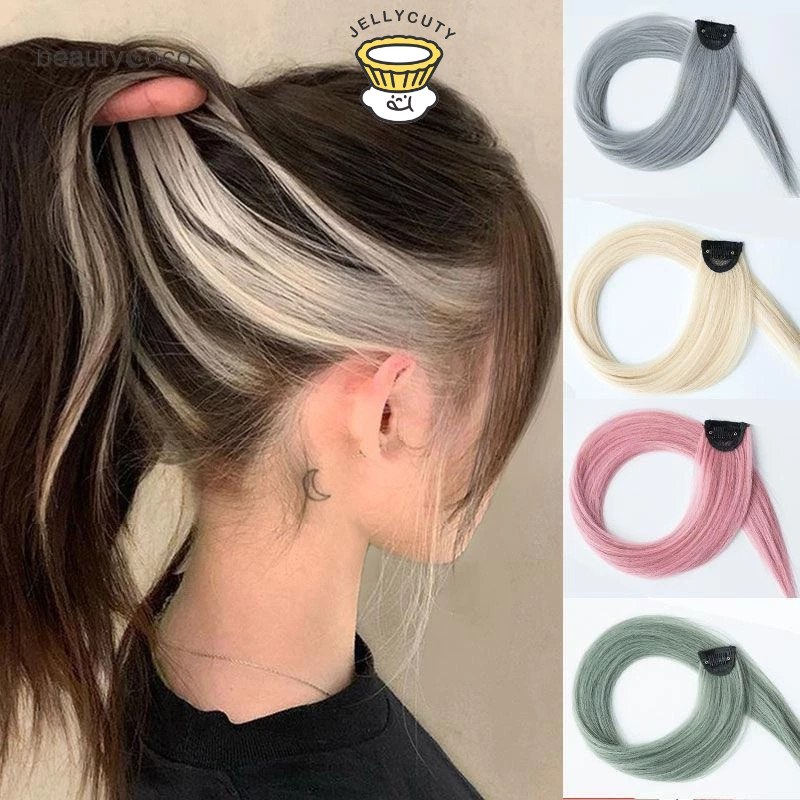 🍥jellycuty🍥Tóc giả kẹp dài thẳng xoăn light 55cm lọn nhiều màu phong cách Hàn Quốc