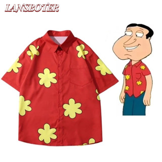 Lansboter Áo Sơ Mi Anime Nam Mùa Hè Mới Vui Nhộn Và Đa Năng Gấp Cổ Áo Tay Ngắn