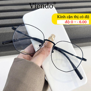 Gọng Kiếng Cận Nam Nữ VIENDO Kính Gọng Đa Giác Kim Loại Chông Tia UV Ánh Sáng Xanh Đổi Màu Khi Ra Nắng Thời Trang -1.0/-2.0/-3.0/-4.0/-5.0/-6.0
