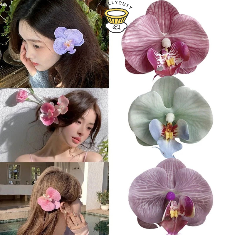 🍥jellycuty🍥 🌸Cô Gái Ngọt Ngào Đẹp Phalaenopsis Hoa Kẹp Tóc Kẹp Bên Nổ Kẹp Phụ Kiện Tóc | BigBuy360 - bigbuy360.vn