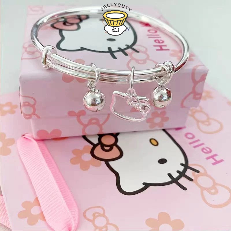 🍥jellycuty🍥Vòng tay mặt dây chuyền chuông mèo Kitty Dễ thương Niche Lắc tay Quà tặng sinh nhật người bạn thân nhất