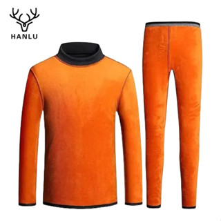 Quần lót giữ nhiệt dài tay nam HANLU cộng với nhung dày nửa cổ cao đáy