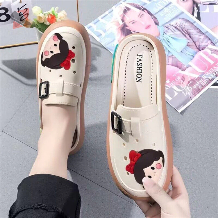 Dép xỏ ngón chân rỗng phù hợp mùa hè Dép xỏ ngón, Giày có lỗ ngoài dành cho nữ, Sandal đế dày tại nhà
