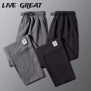  LIVE GREAT Quần nam Thời trang xuân thu đơn giản màu trơn cổ điển quần đa năng thông thường 
