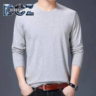  Áo thun dài tay Dichuangzhe Nam Màu trơn Đơn giản Phong cách Hàn Quốc dáng rộng mặc bên trong 