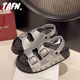TAFN  dép sandal nữ dép đế cao Thoải Mái Xinh Xắn Phối hợp dễ dàng Kiểu dáng độc đáo Lịch lãm Bảnh bao  FDL24703R8 27Z240706