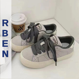 Giày thường ngày dành cho nữ. Giày vải canvas da mờ màu đỏ Trung Quốc phù hợp với phong cách Hàn Quốc của giày trượt ván mũi tròn phong cách sinh viên Harajuku