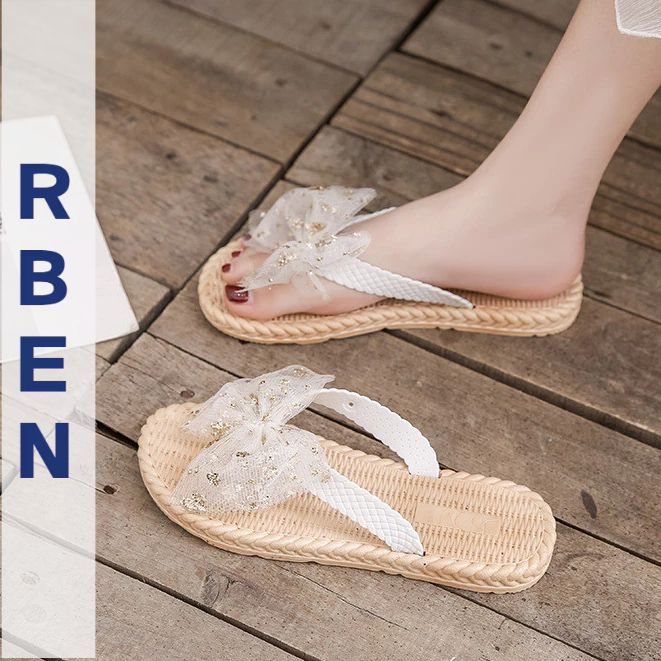 Dép xỏ ngón nữ. Dép và dép đế mềm trong suốt đính sequin cho dép và dép đi biển đi biển, dép chống trượt