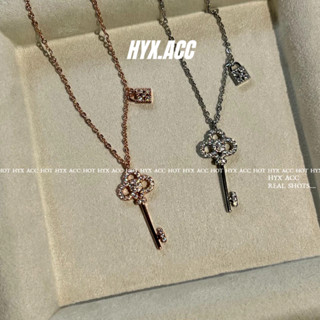 Vòng Cổ Nữ Vintage Cổ Điển Chìa Khóa Mặt Dây Chuyền Vòng Cổ Thép Titan Vòng Cổ Vàng Hoa Hồng