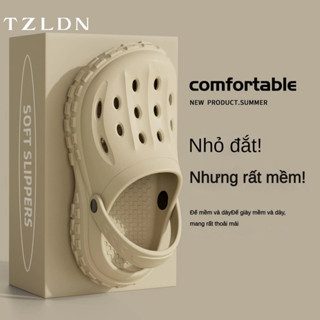 TZLDN  Giày Lỗ Nam Đi Biển Chống Trơn Trượt Khử Mùi Mũi Bao Da Dép Mùa Hè